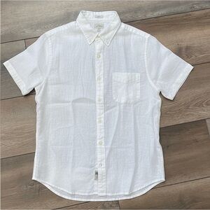 J. Crew White Linen Button Down Shirt